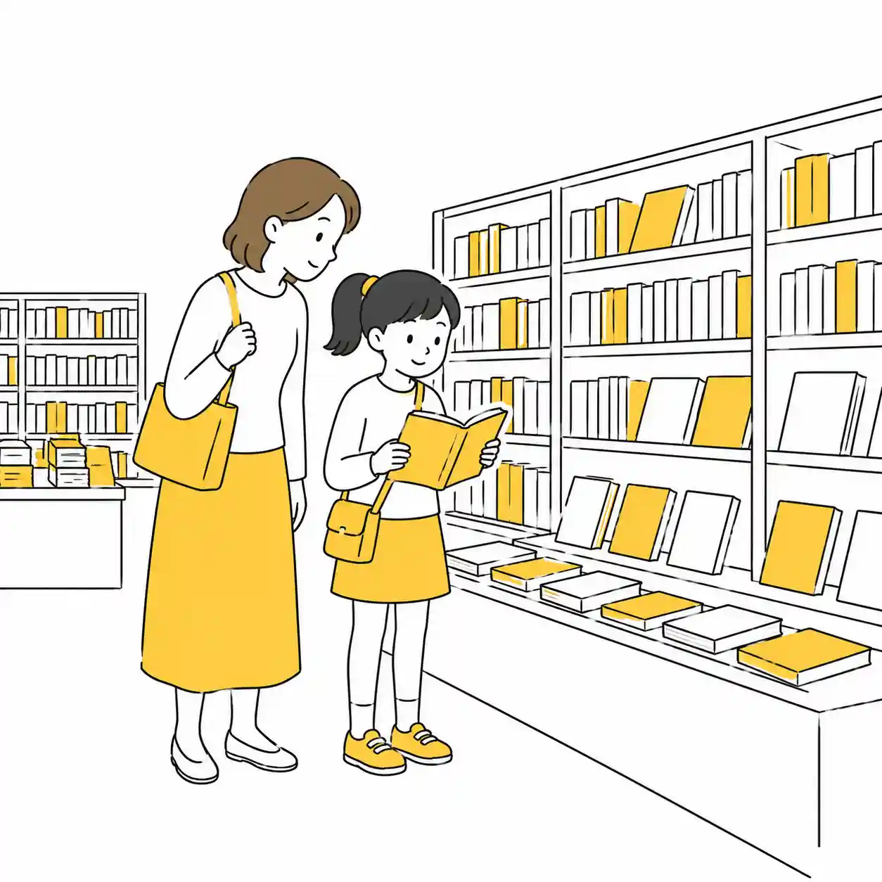 本を買う女子