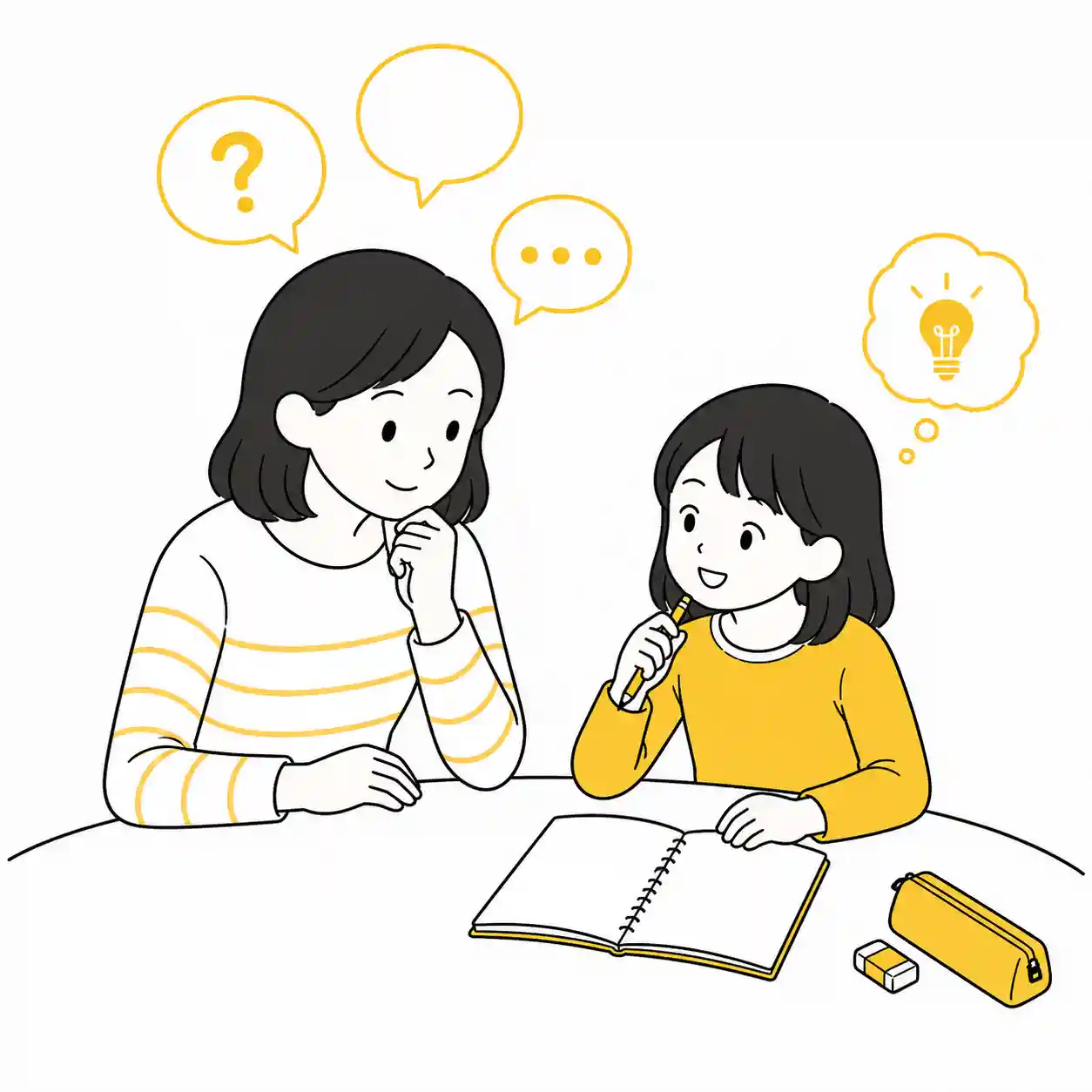 質問して展開を引き出す母親