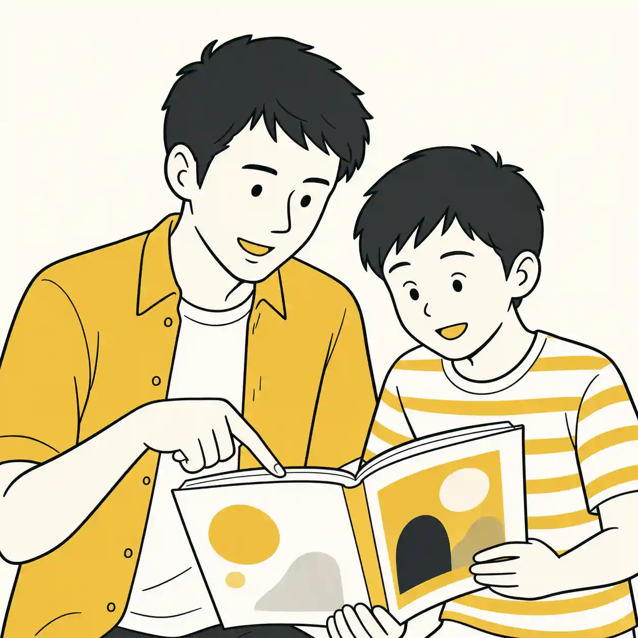 読み聞かせをしている父親
