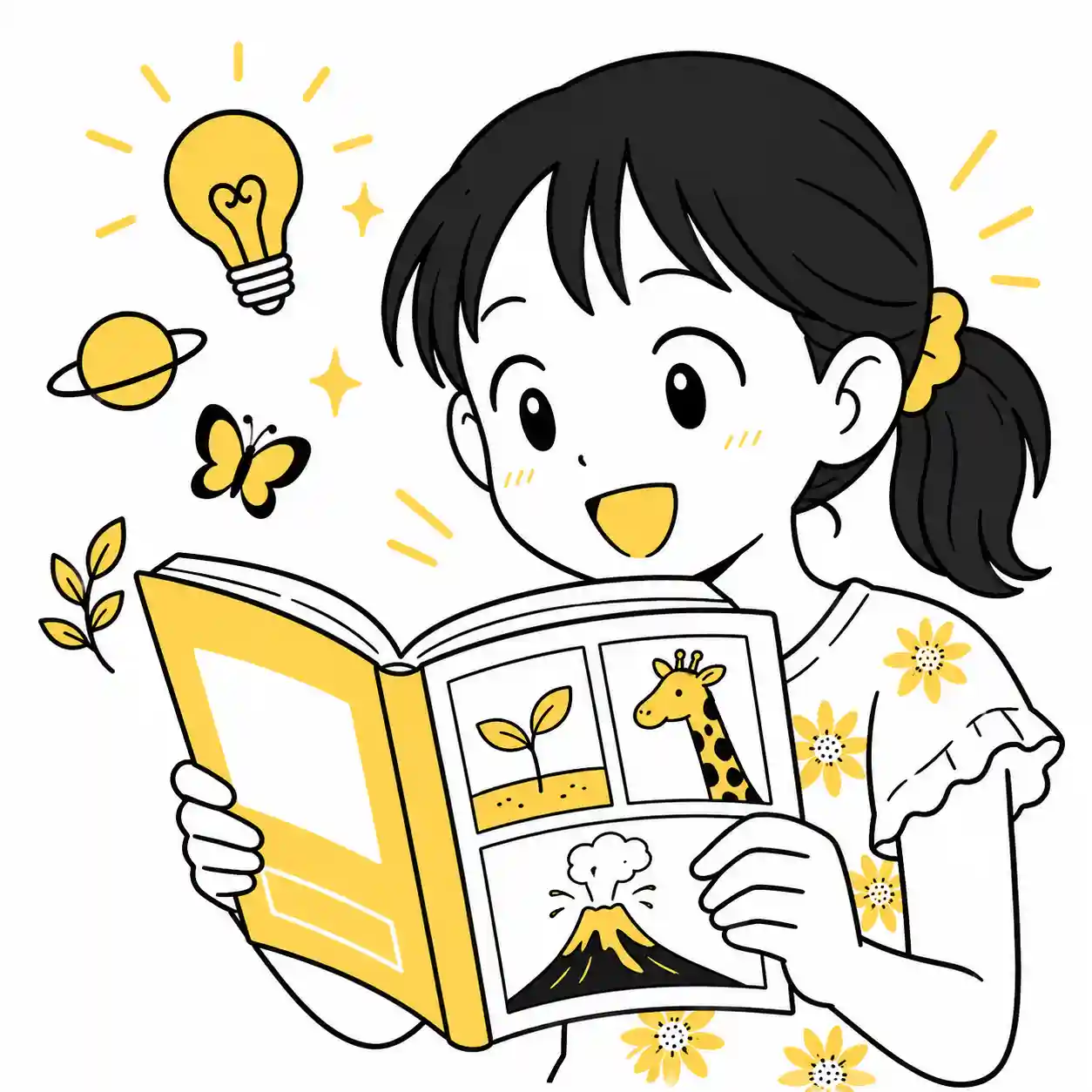 楽しそうに読んでいる女子