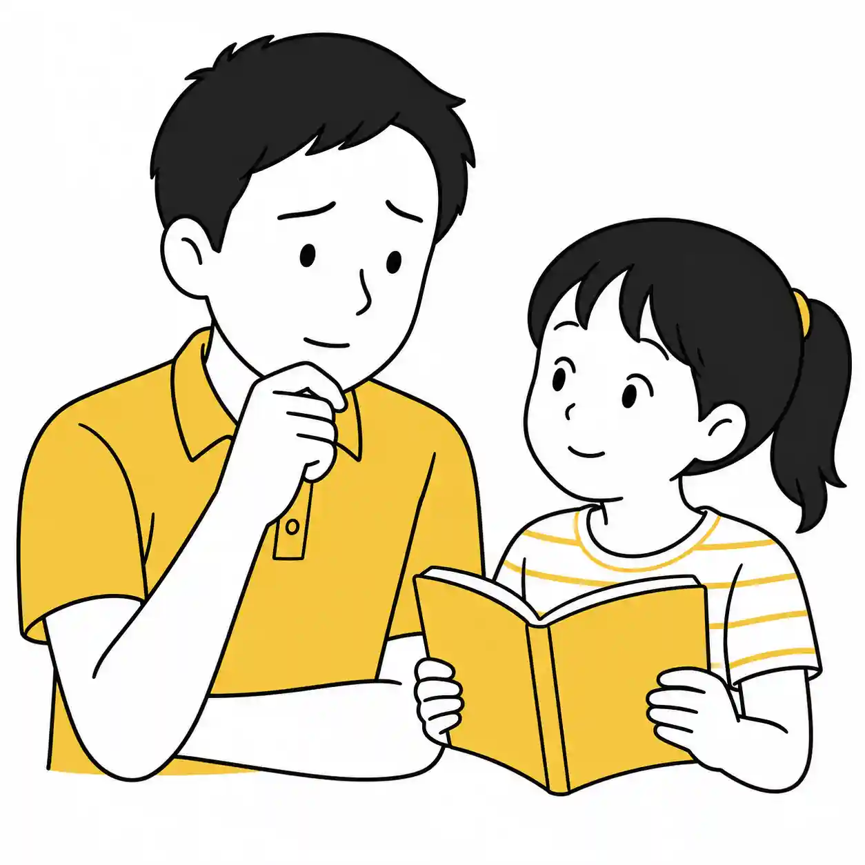 まんがについて疑問に思っている父親