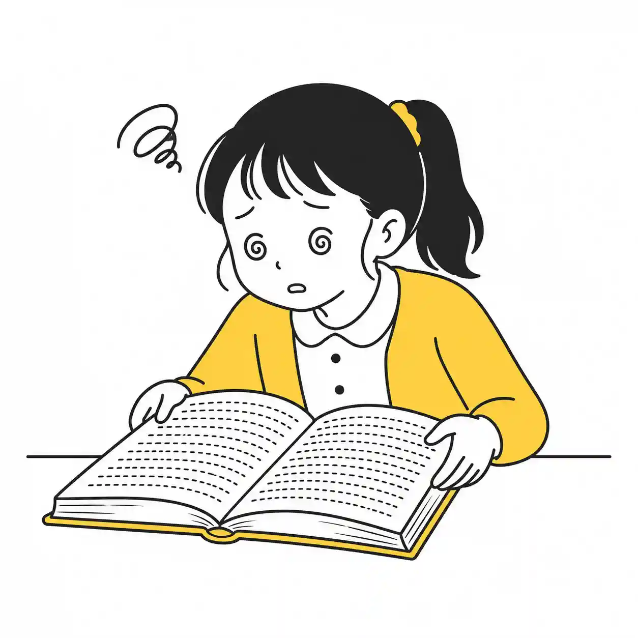 文字の多さに参っている女子