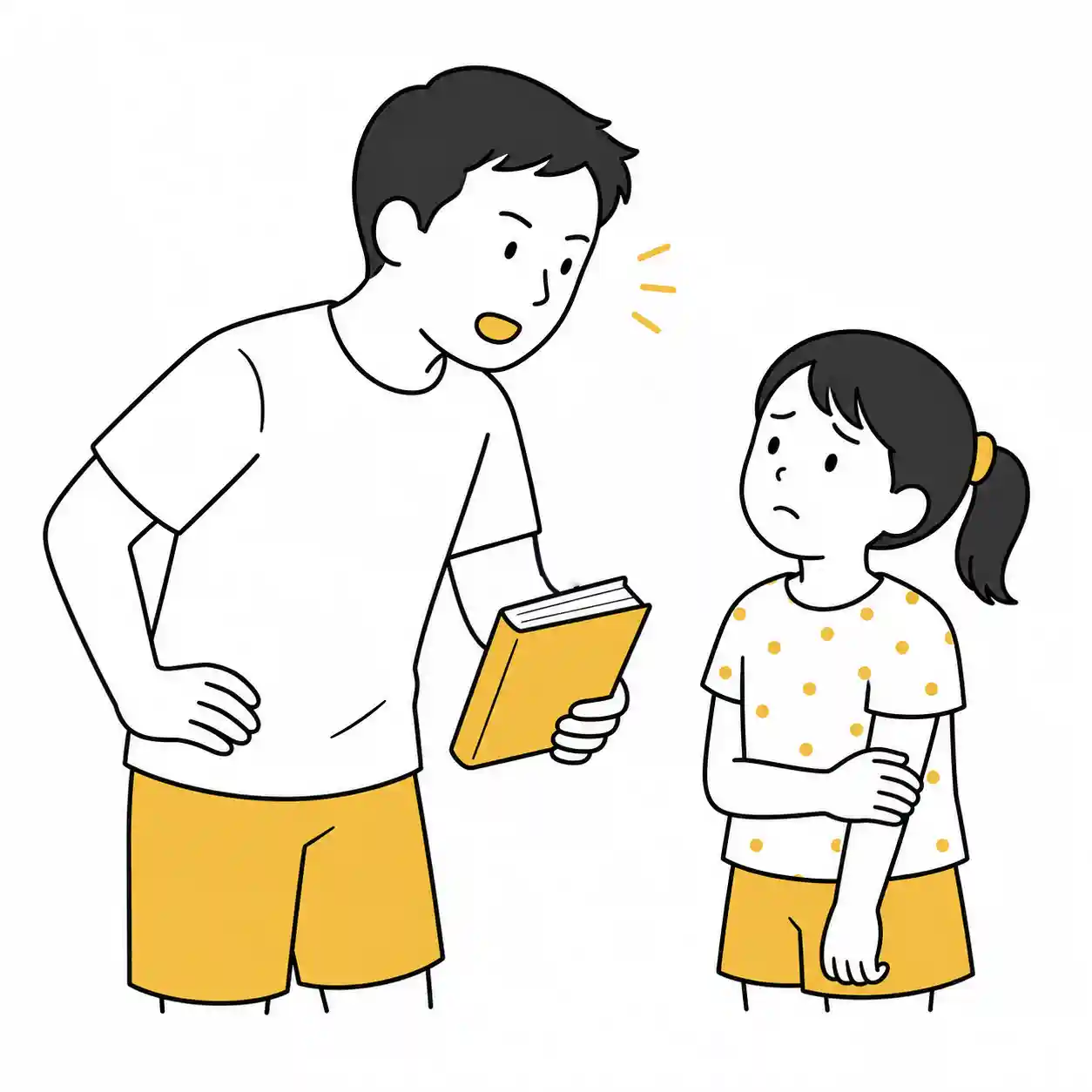 口うるさく注意する父親