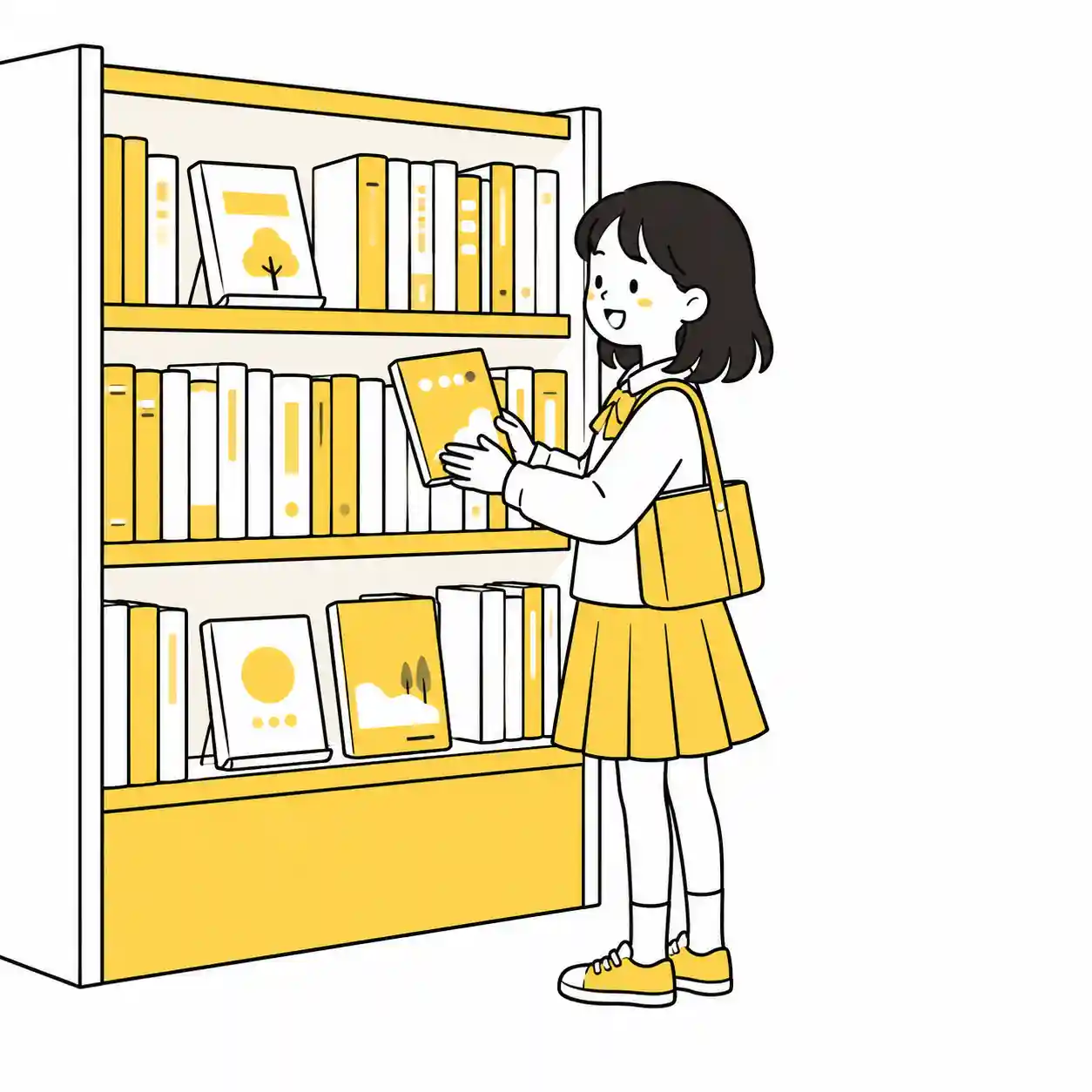 自分の好きな本を選んで嬉しい女子