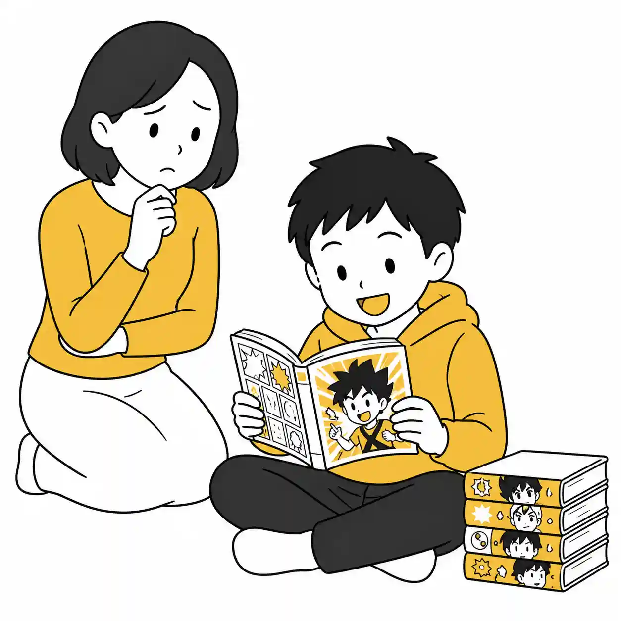 マンガばかり読んでと心配な母