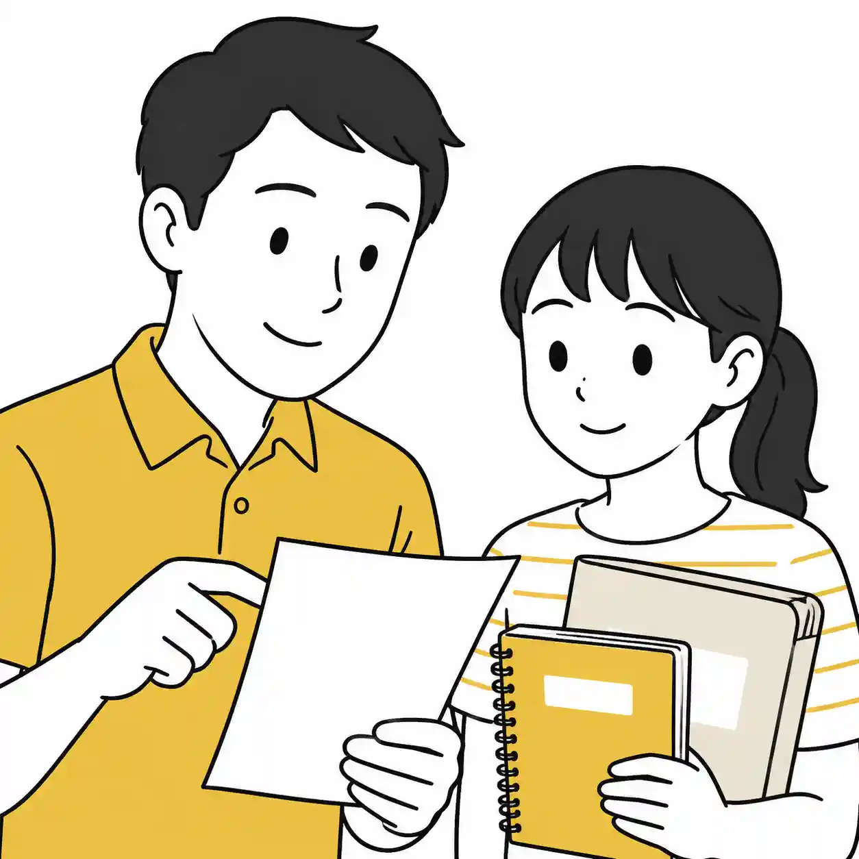 説明会まで待っている親子