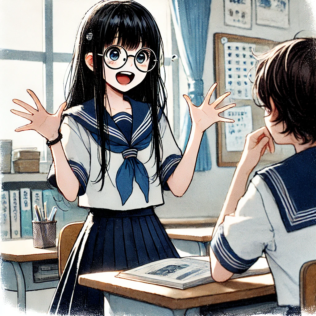 面白い人　中学生のいらすと