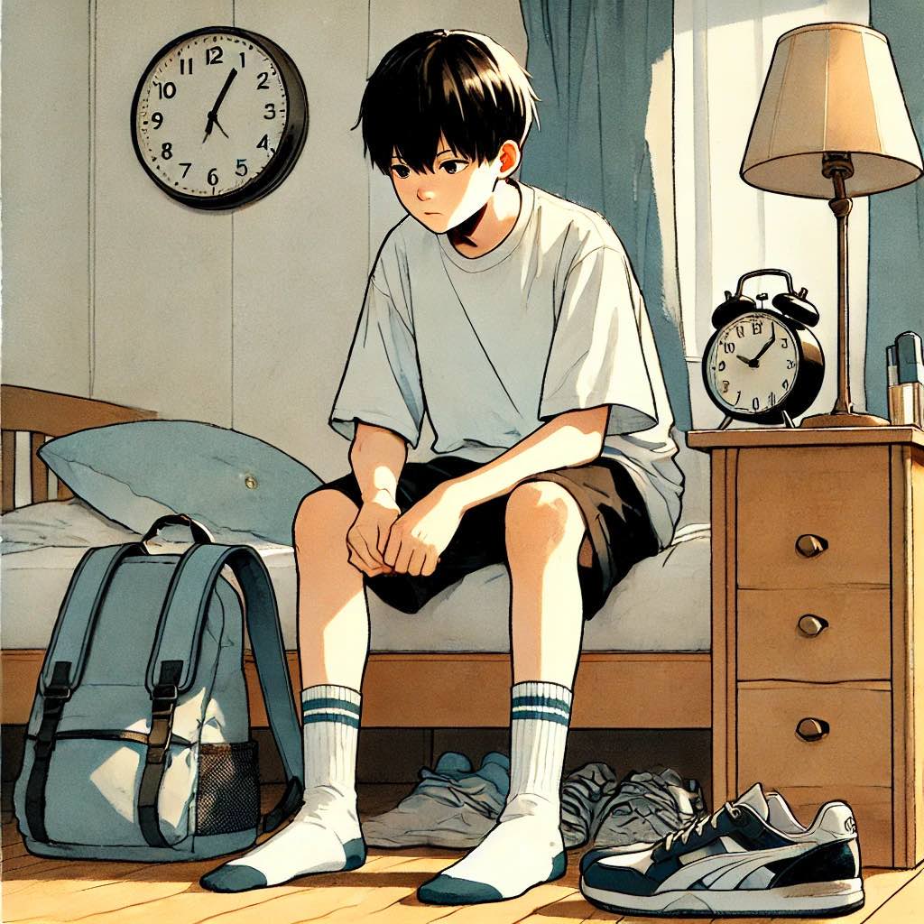 ふられてズーンとしている中学生男子