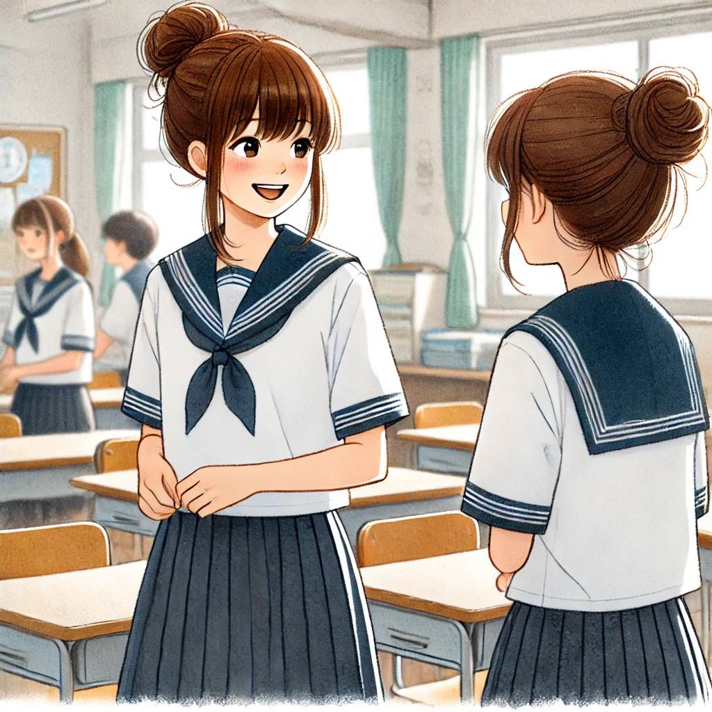 友達とポジティブに話すイラスト