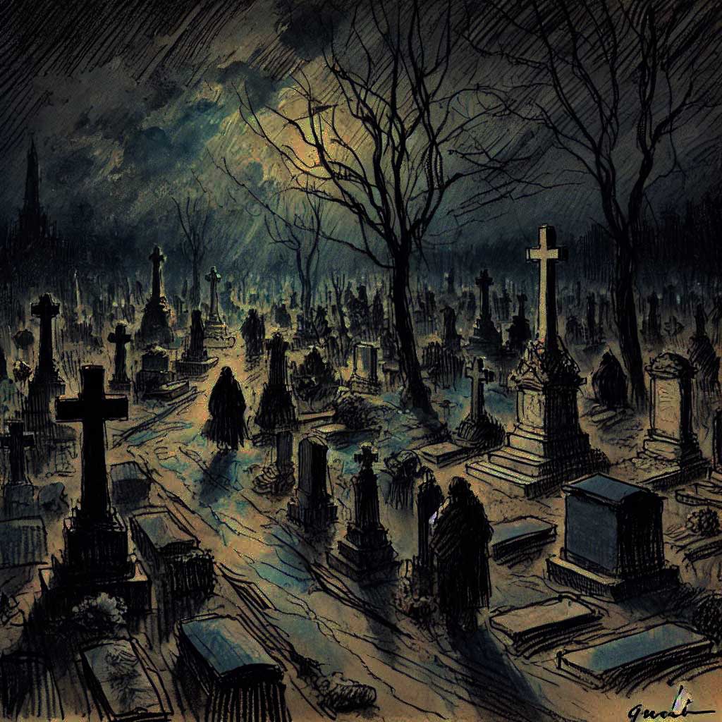 墓地のイラスト