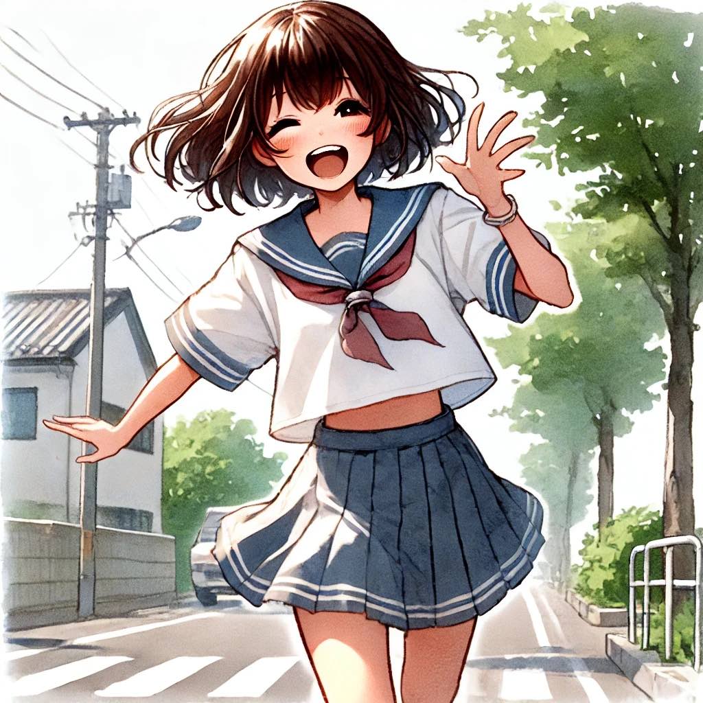 元気いっぱいの女子中学生