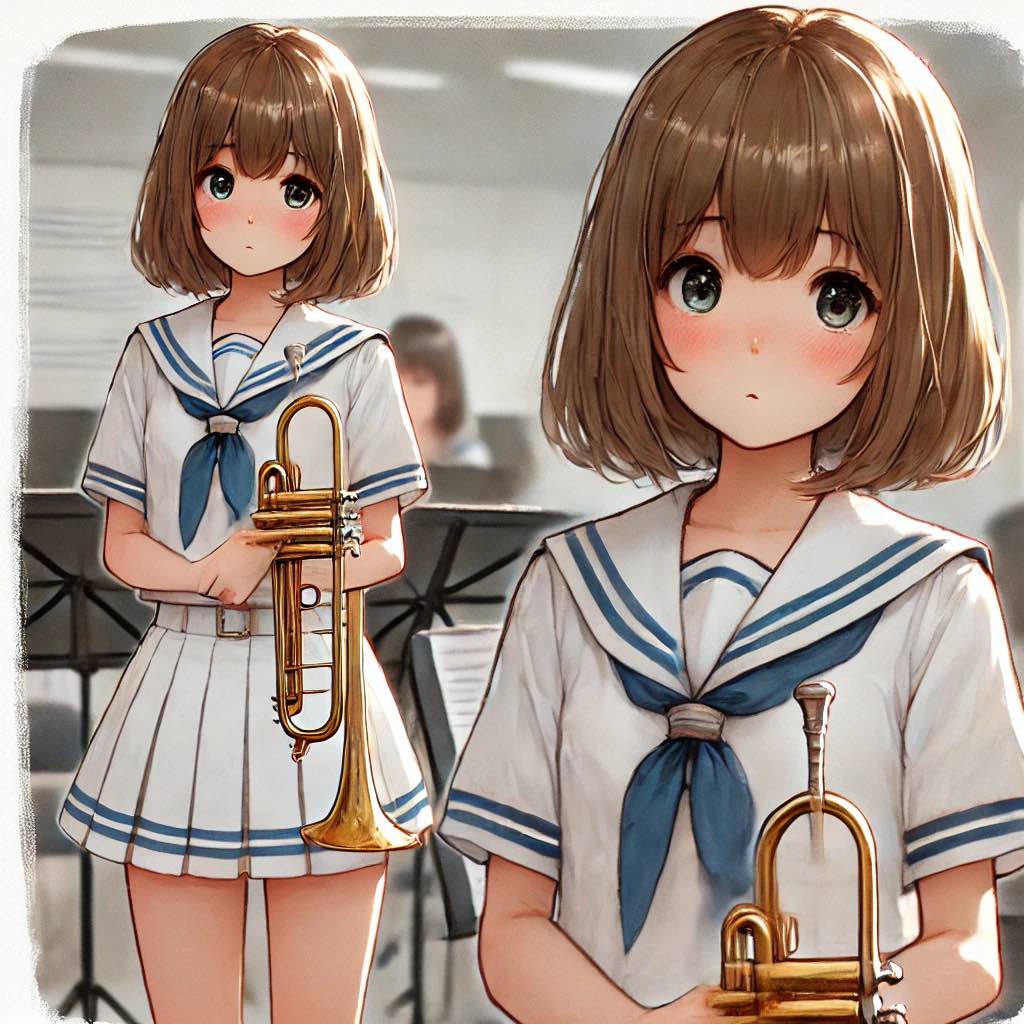 部活中の女子中学生