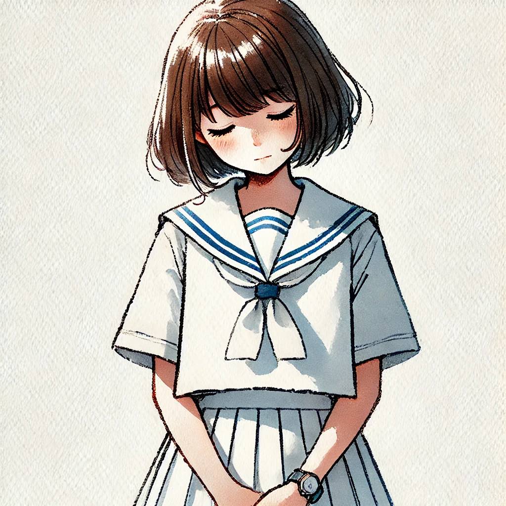 ちょっと悩んでいる女子中学生