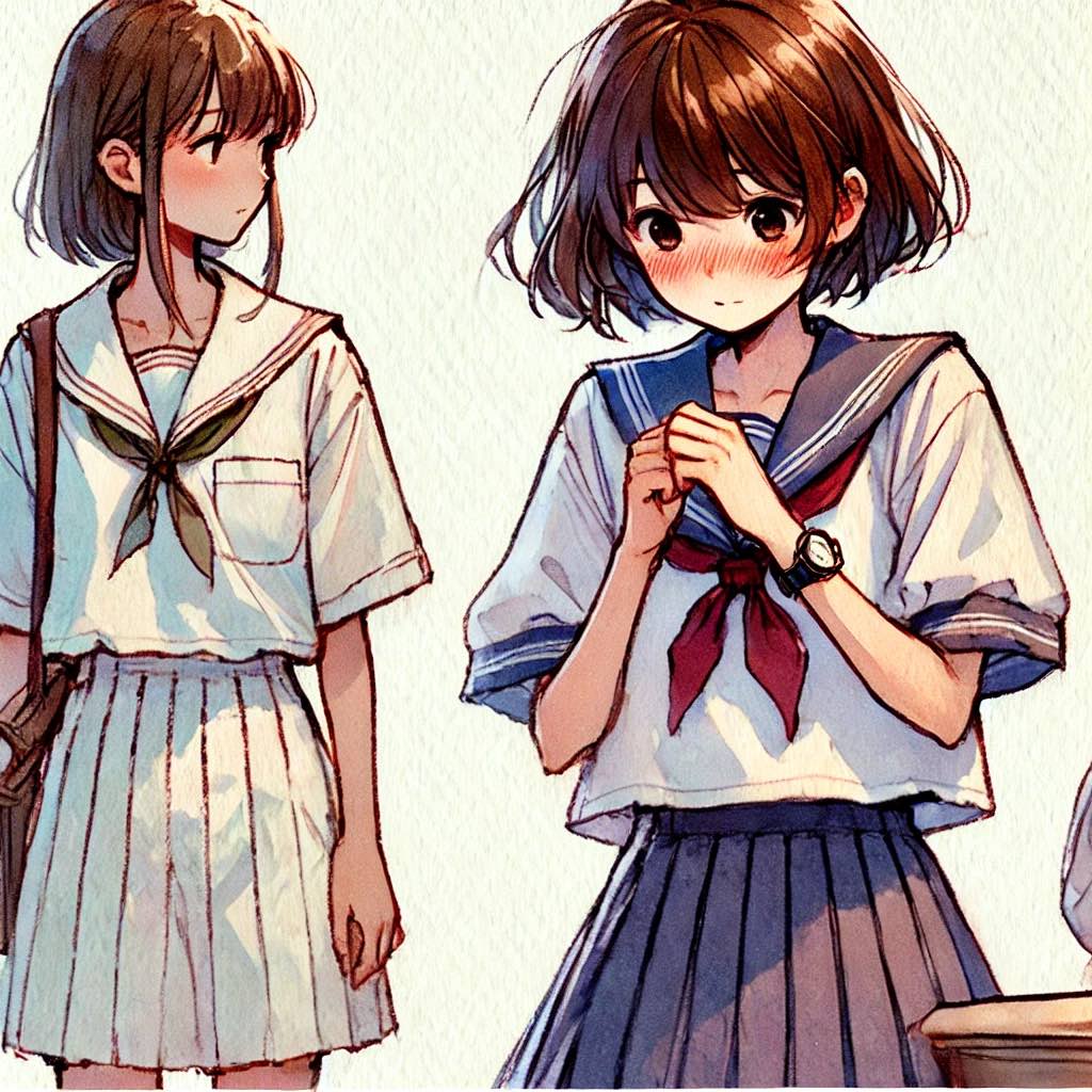 隣の人に話しかけたいけどもじもじしてる女子中学生