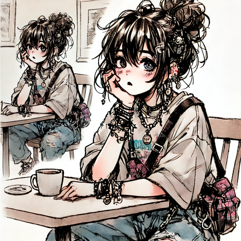やたらとデコレーションされたダサい自分のイラスト