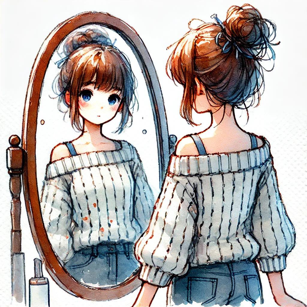 すっきりしたファッションにイメチェンした中学生女子