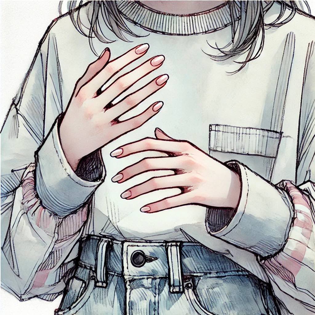 爪を綺麗にした中学生女子