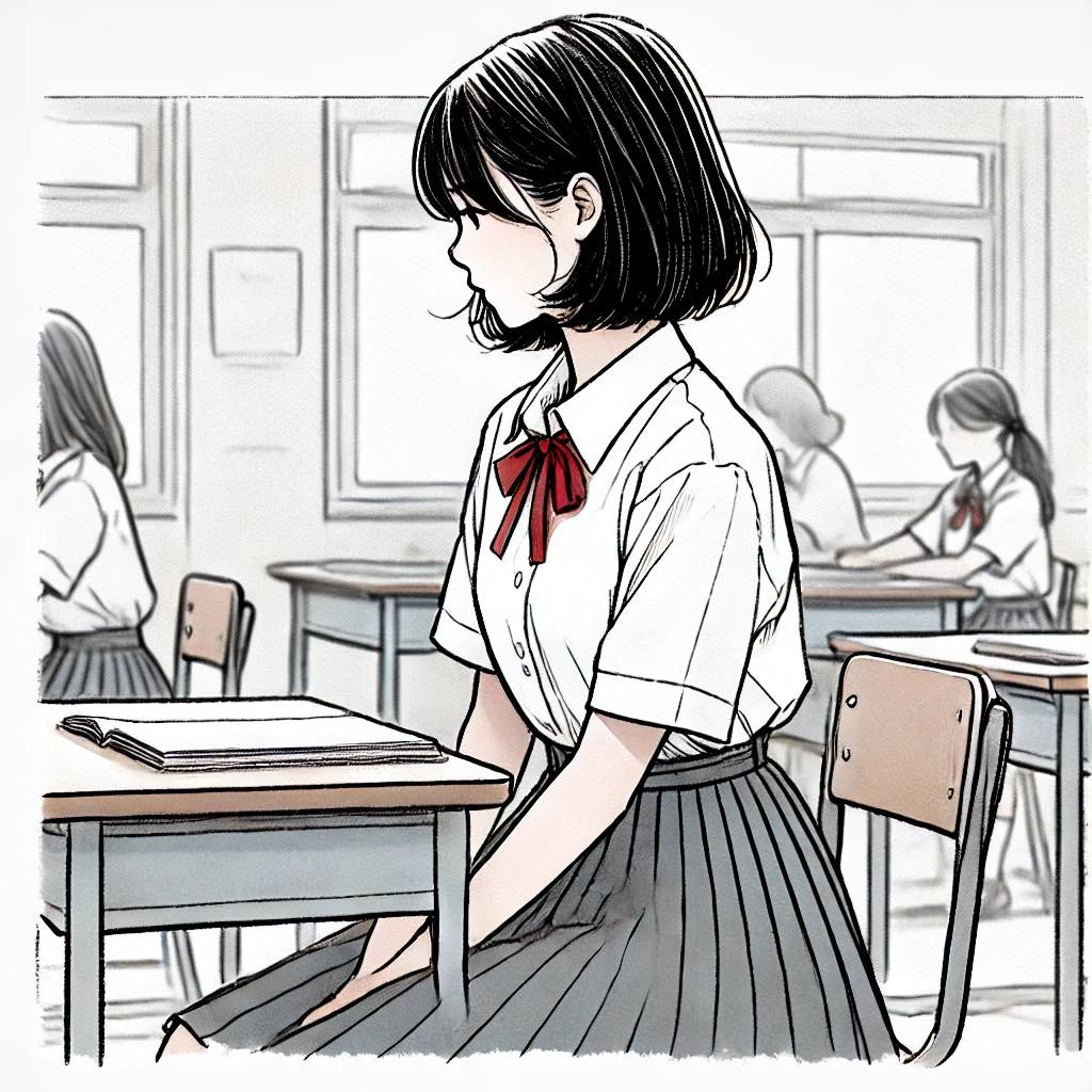 対策を考える中学生女子 