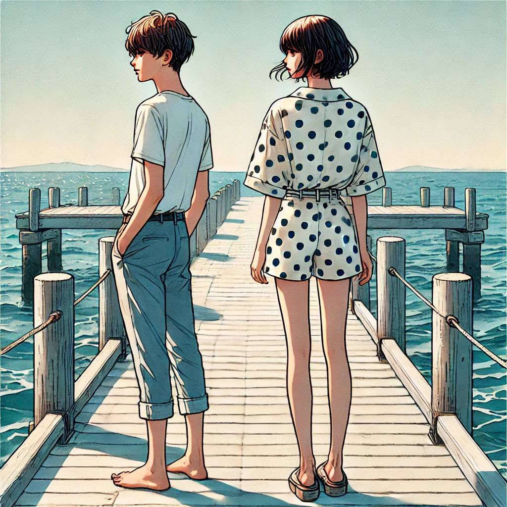 桟橋の少年と少女