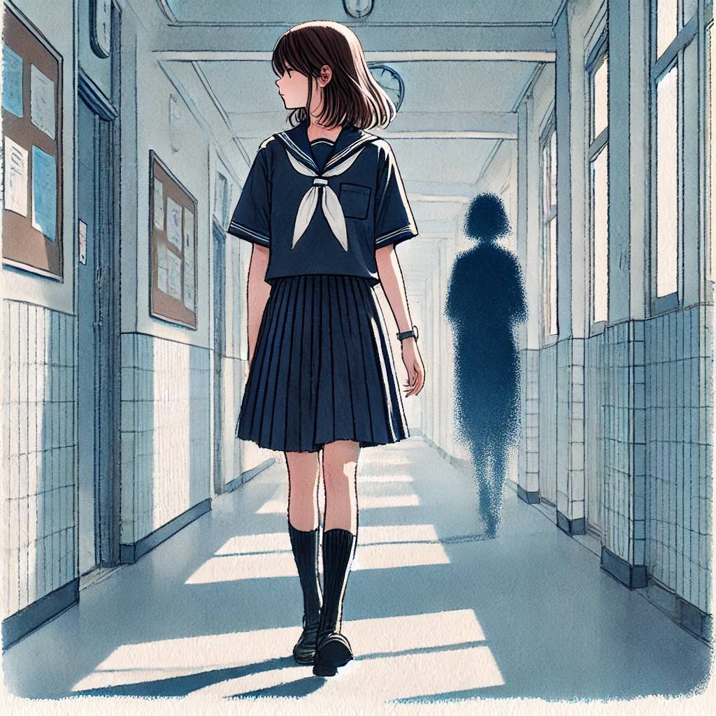 廊下を歩く女の子