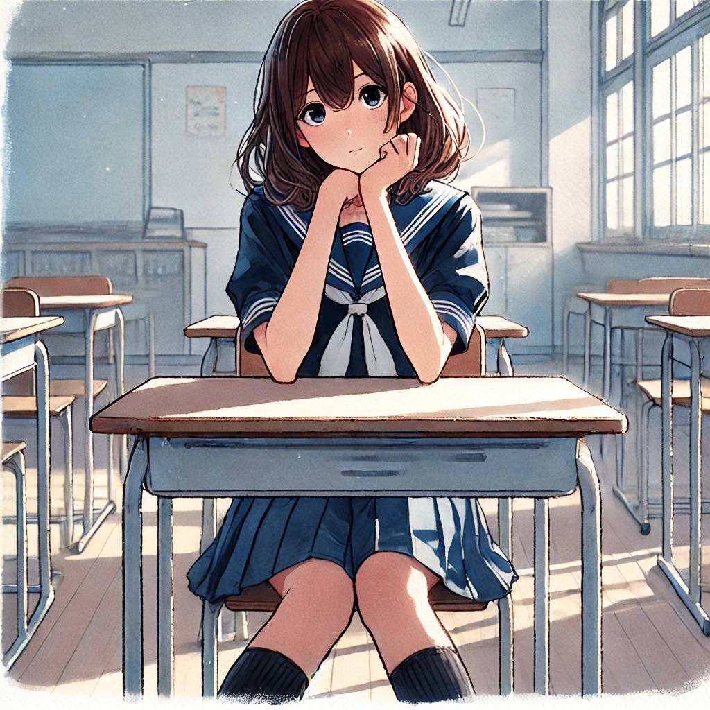 不安そうな女の子