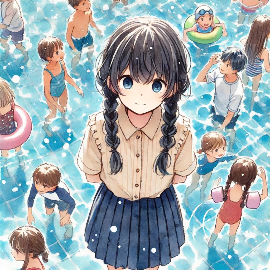 小さい時はプールが楽しかったと思い出している主人公