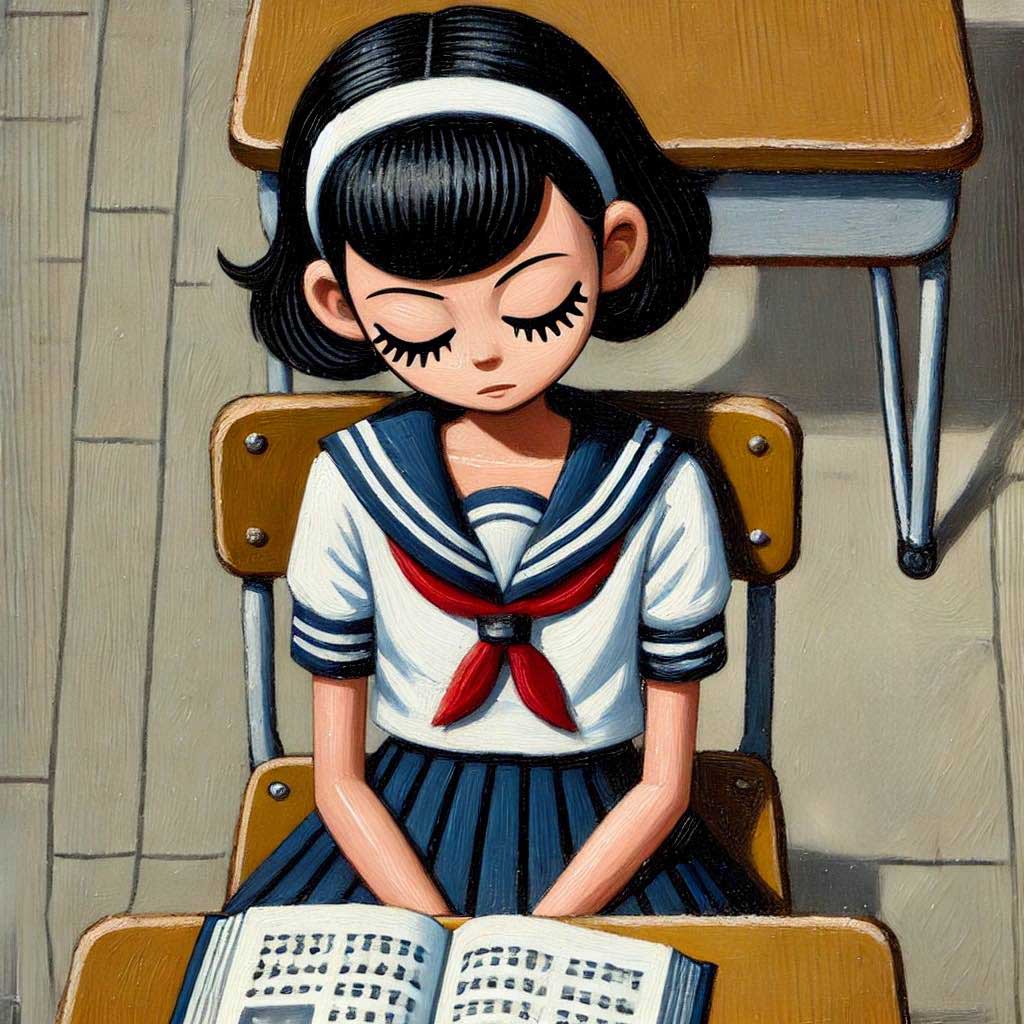 眠ってしまう女生徒