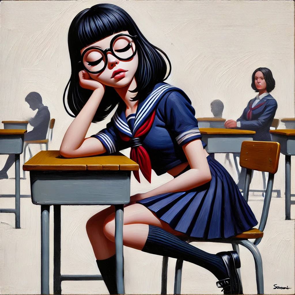授業中寝ている女子