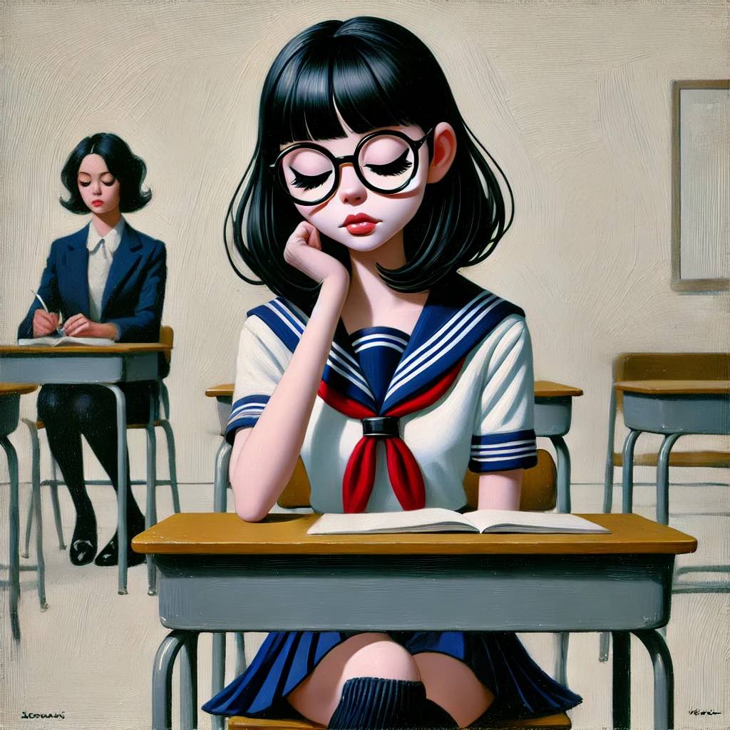 授業中寝ている女子