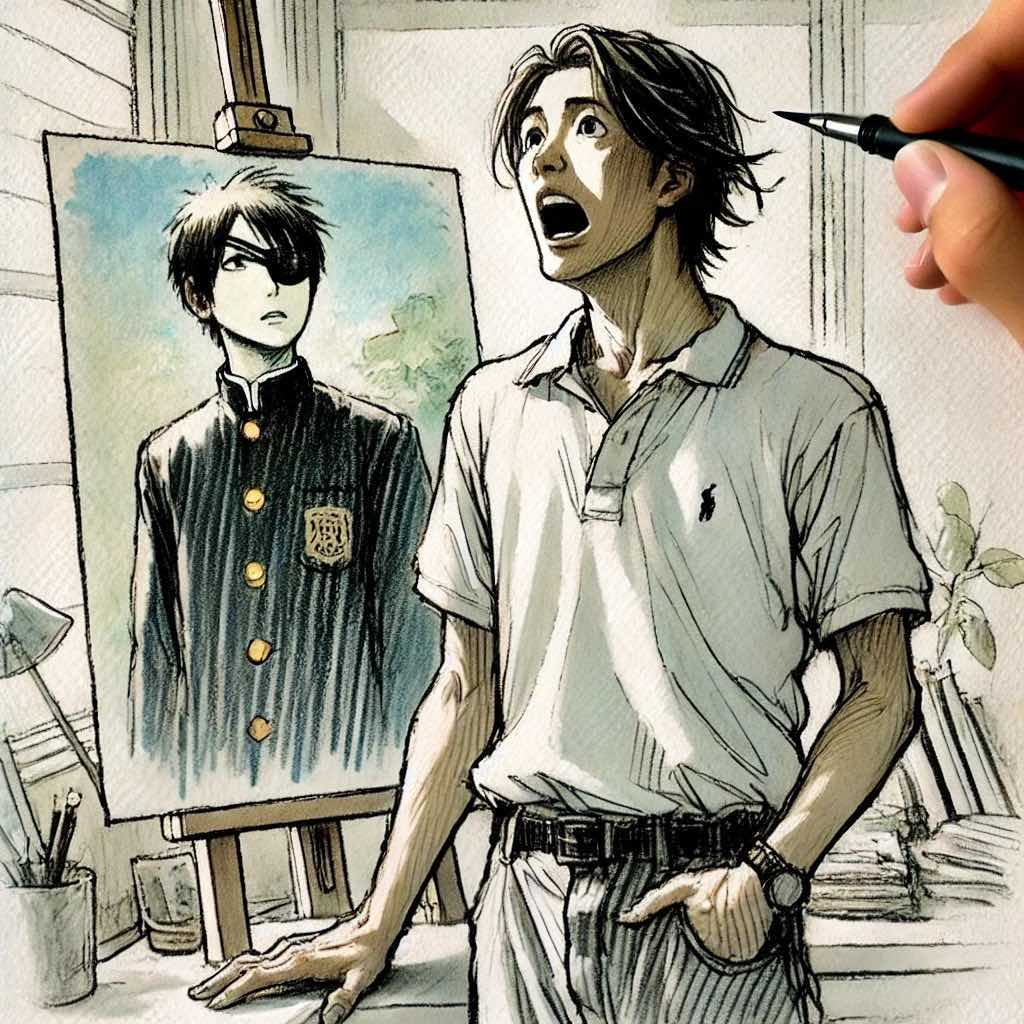 向かっ視の自分にびっくりのもと中二病