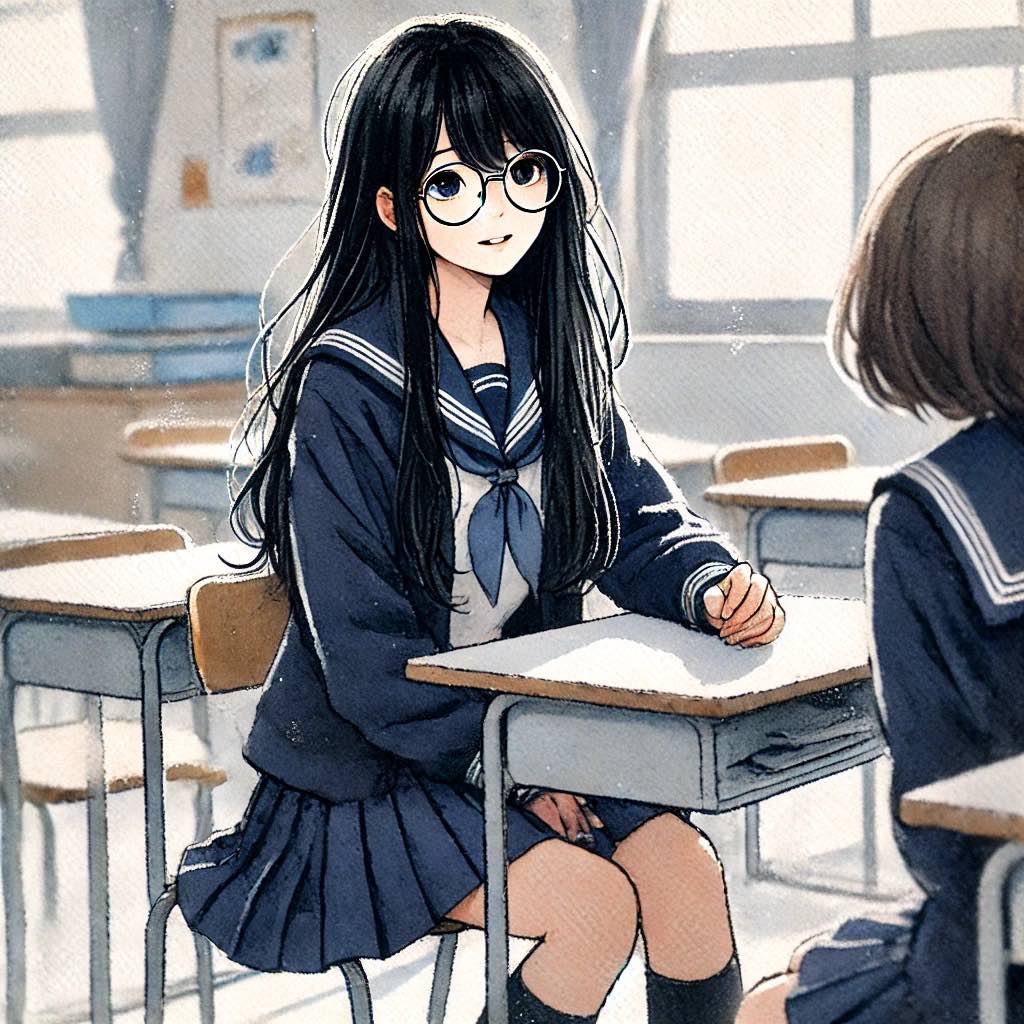 雑談している中学生のイラスト