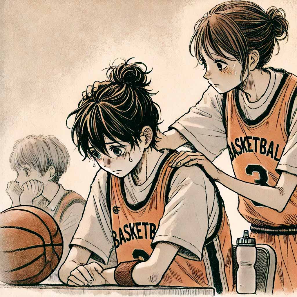 先輩が慰める