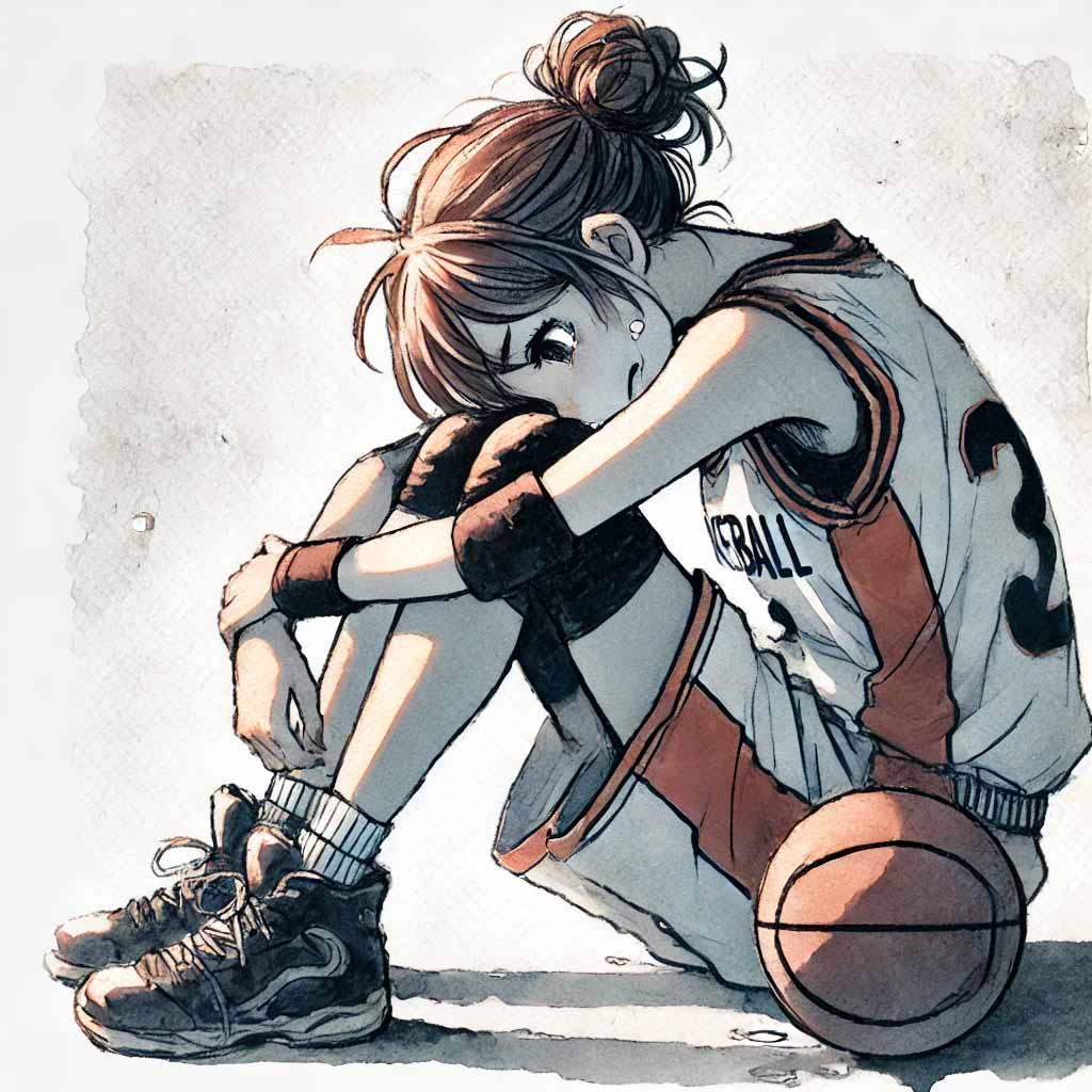 悔しがっている女子中学生