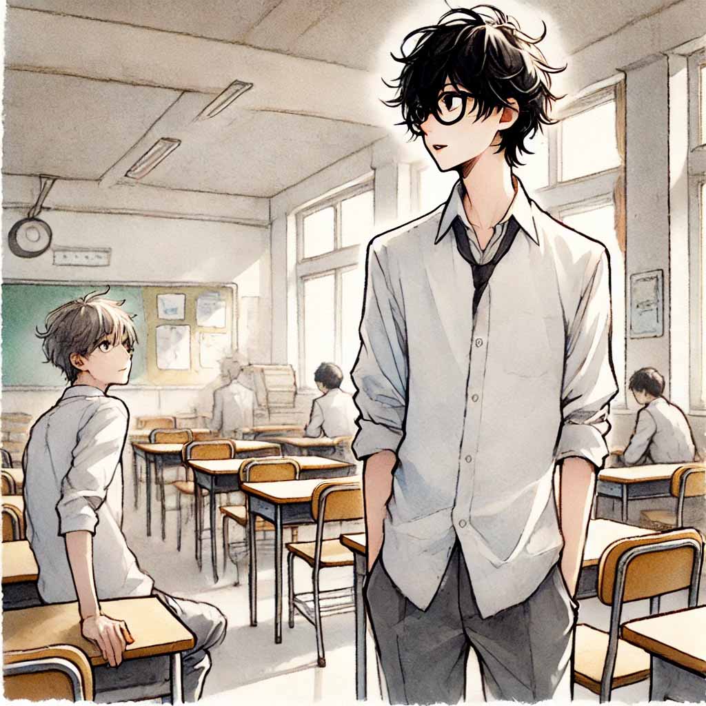クラスメイトに声をかけている中学生男子