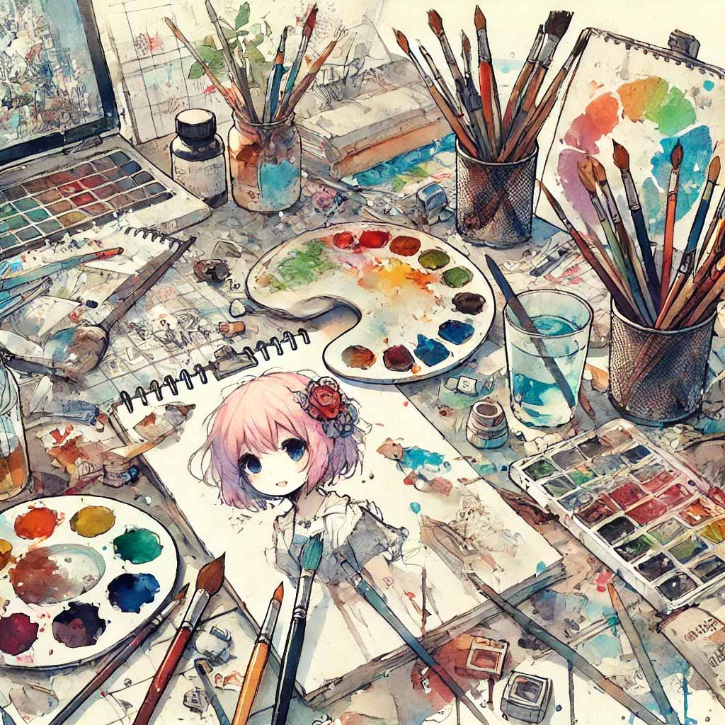 たくさんの画材