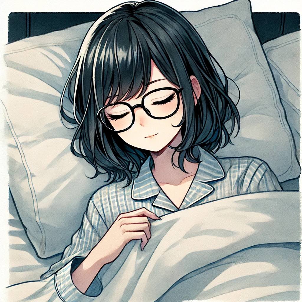 何もかも忘れて寝る中学生女子