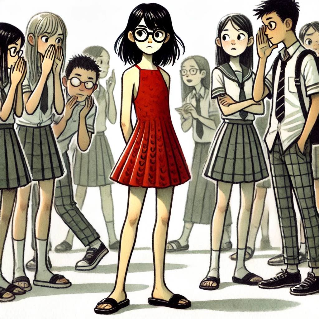 学校中の噂になった中学生女子