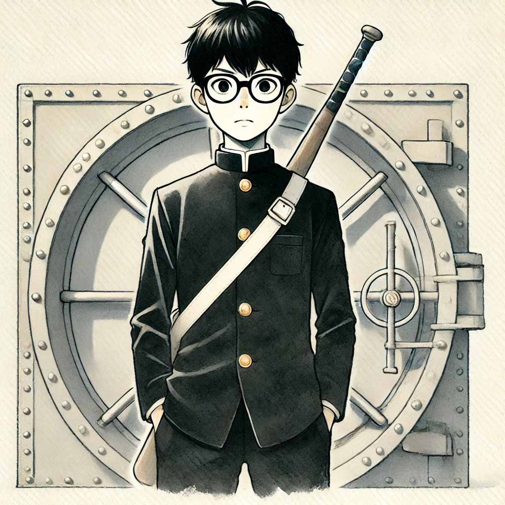 金庫を守っている生徒会会計の中学生男子