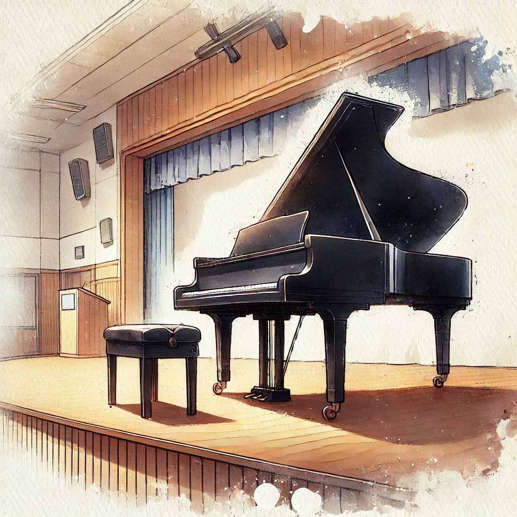 体育館のピアノ