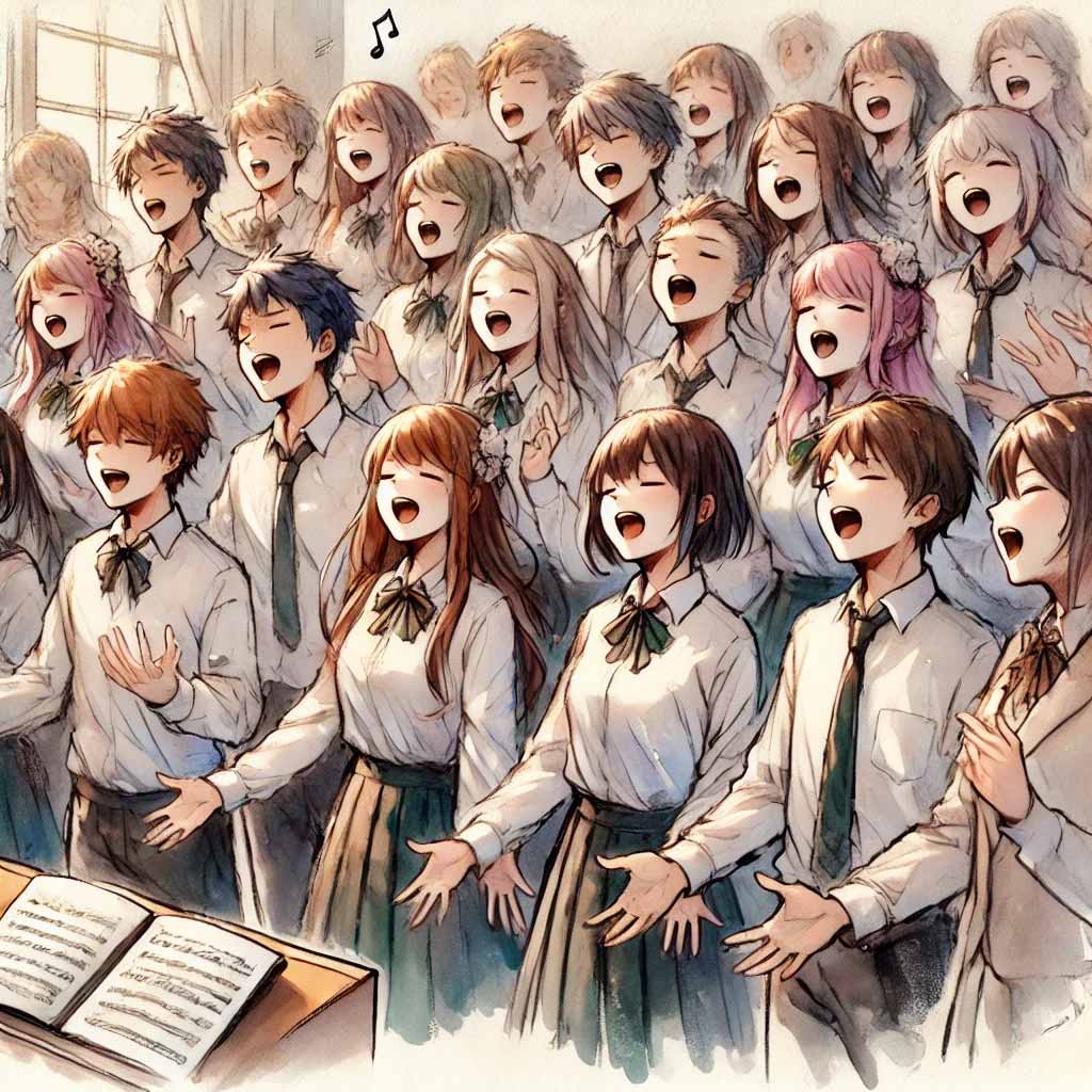 パートを合わせて歌う合唱