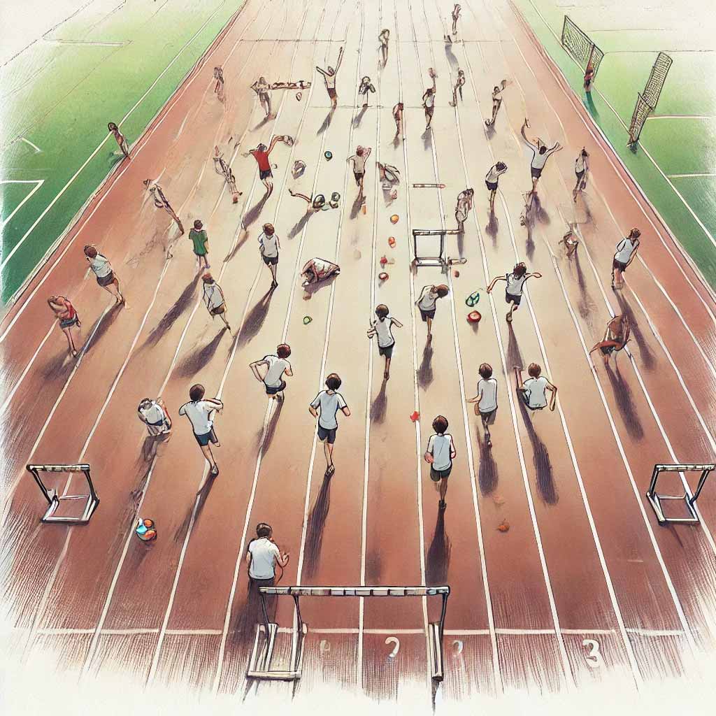 部活中の生徒