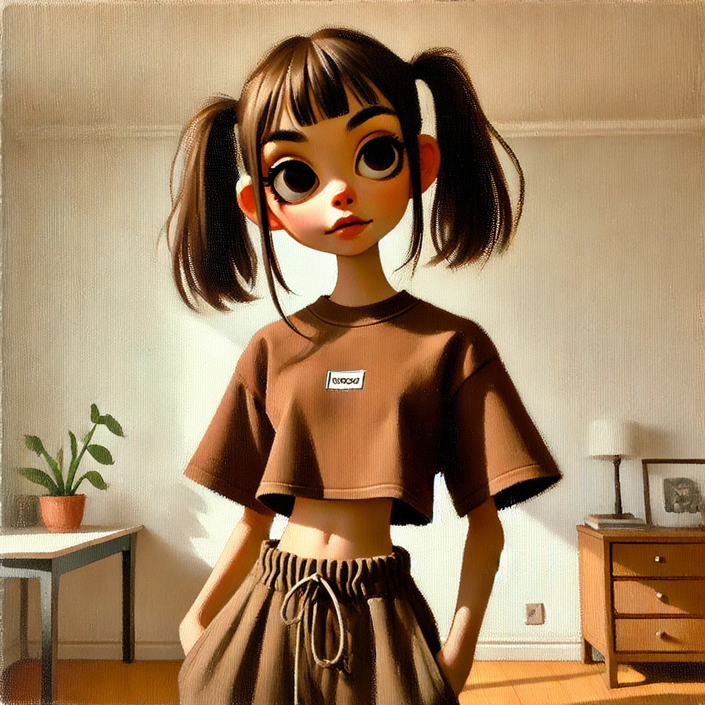 自室で考え事をしている中学生女子