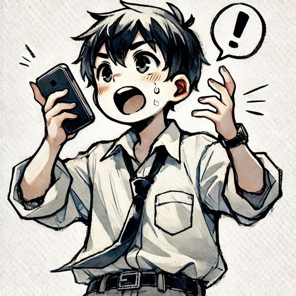 話題を探して焦っている中学生男子