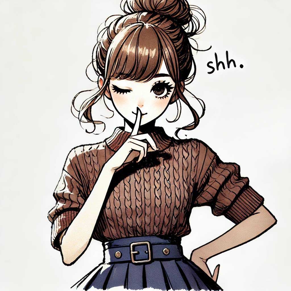 秘密の話を始めようとする中学生女子