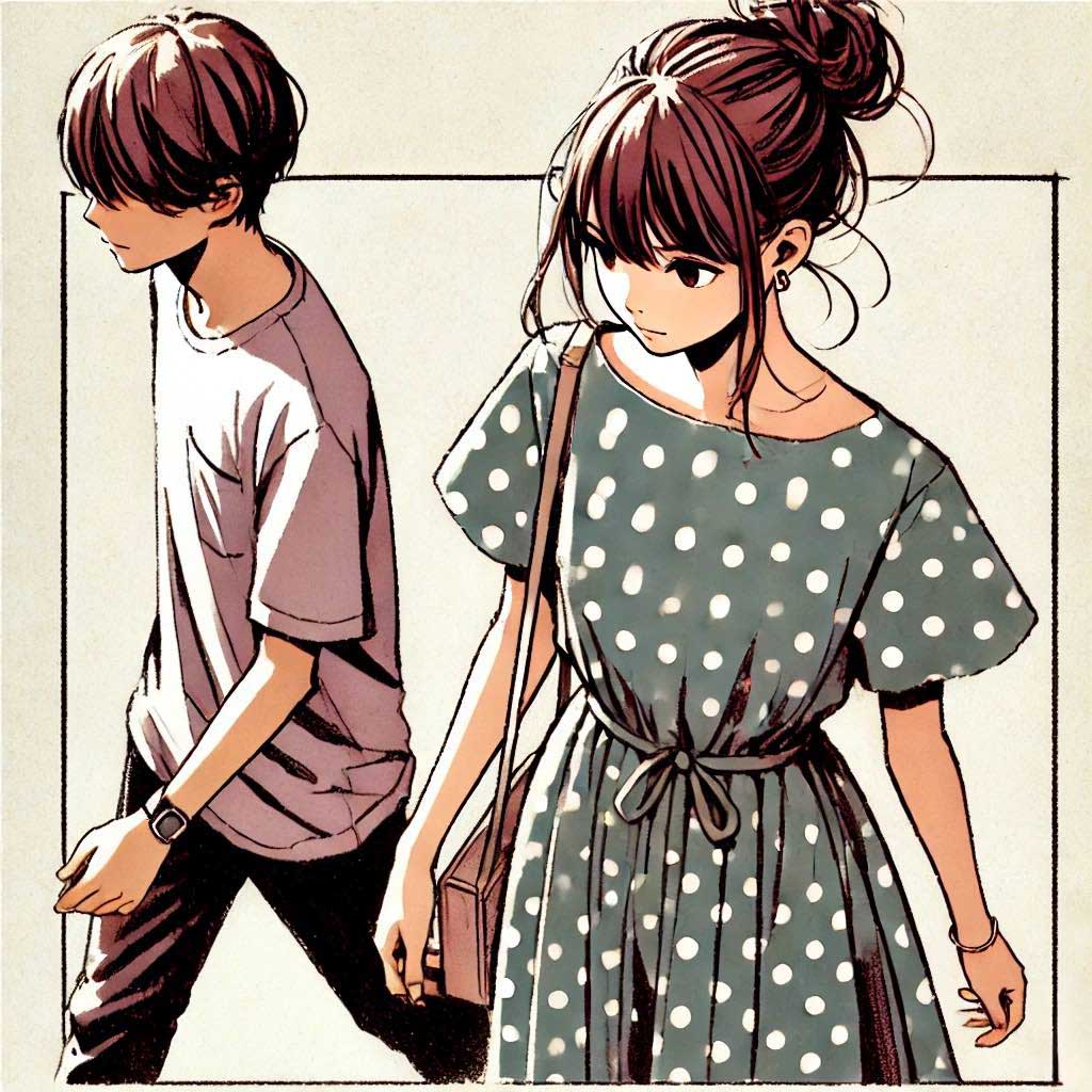 男の子と二人きりの中学生女子