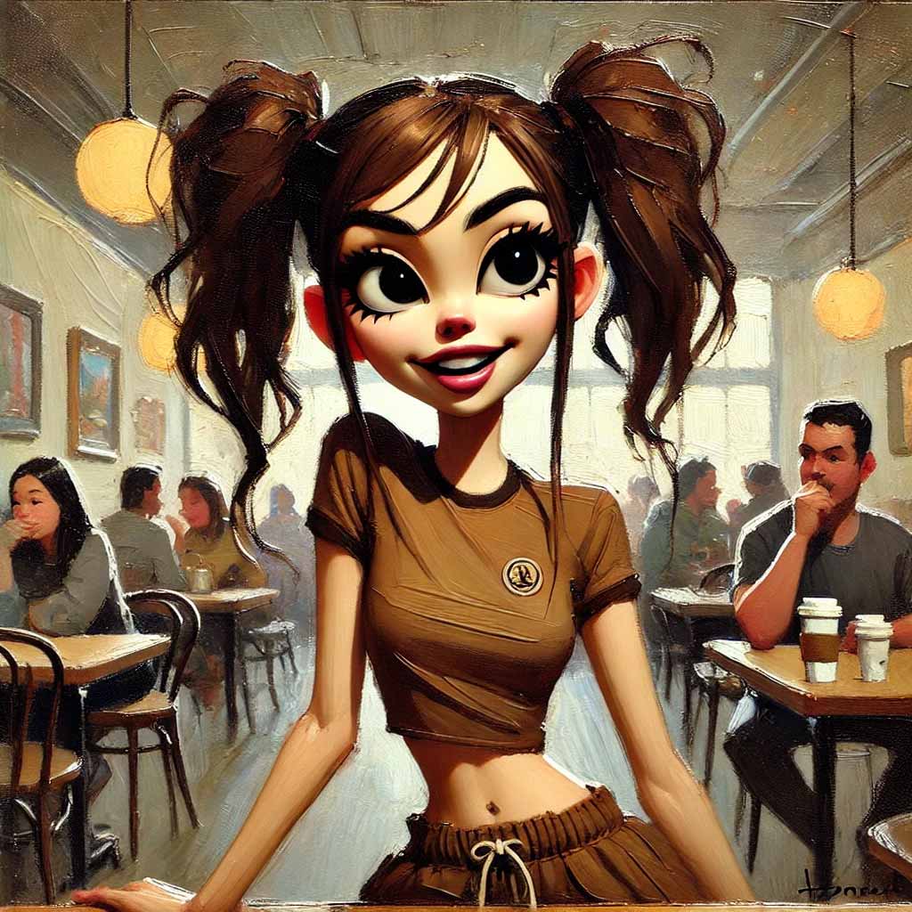 かふぇで喋っている中学生女子