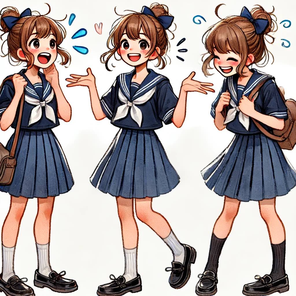 溌剌とした中学生女の子