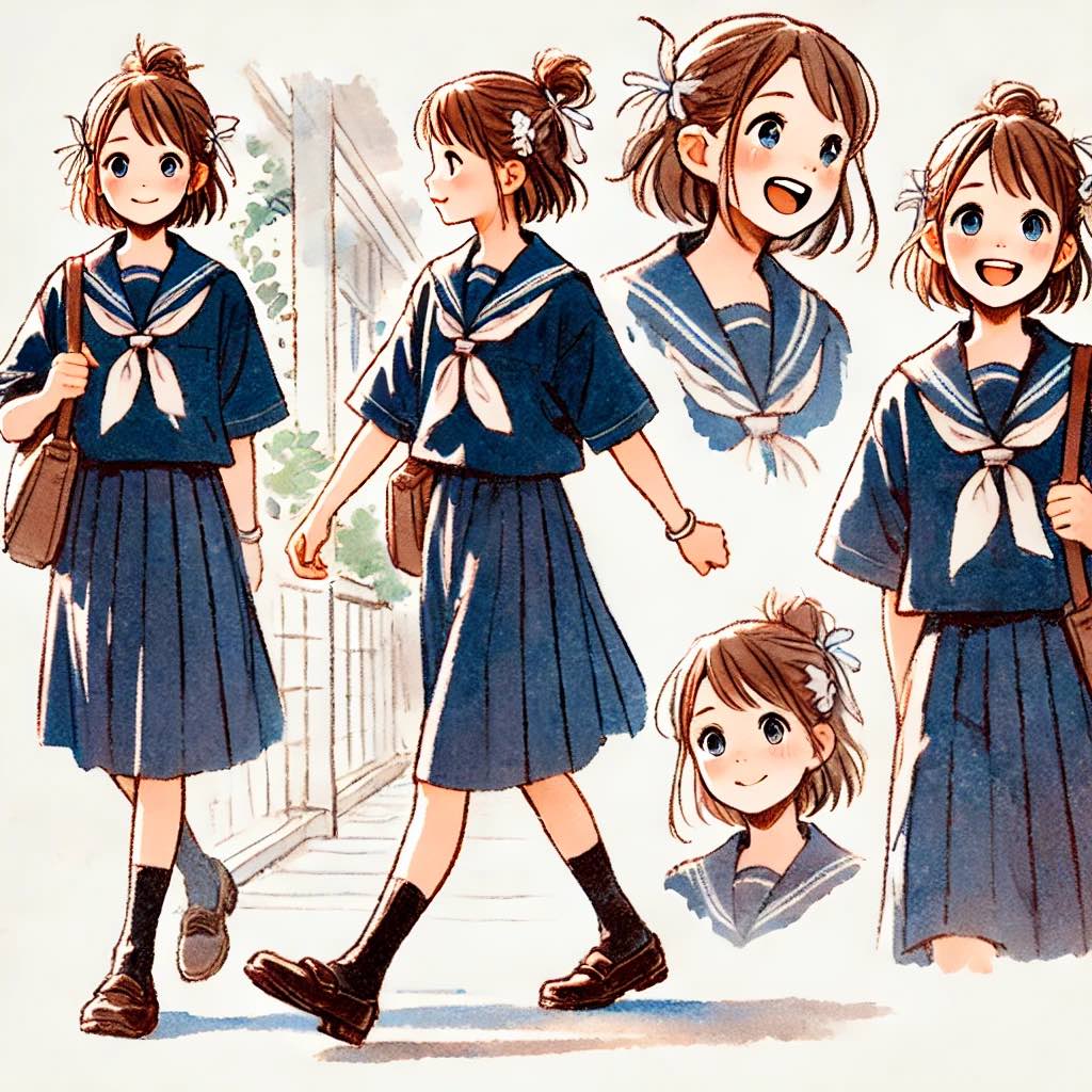 楽しそうな中学生女子