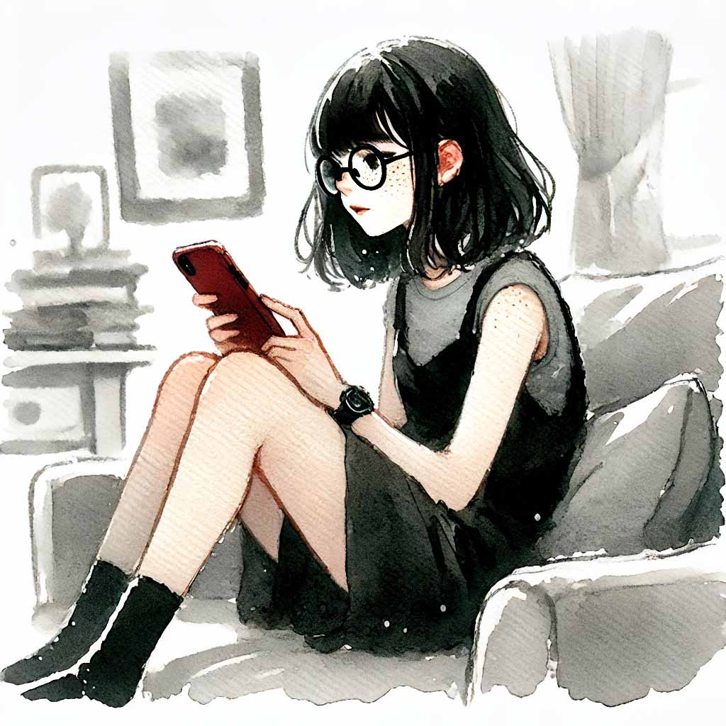 SNSをやっている中学生女子