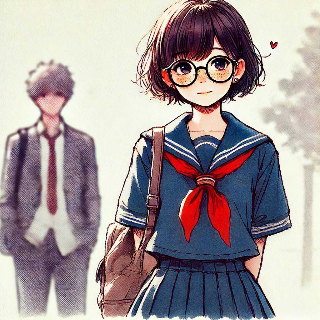 気になる男の子をみている２軍女子